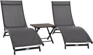 vivere corl3-gb coral springs lounger, grey