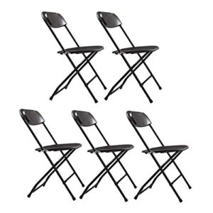 sandinrayli 5-pack black plastic folding chair outdoor patio garden wedding party event furniture chairs