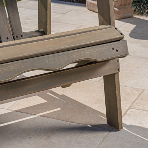 GDFStudio Halley Outdoor Reclining Wood Adirondack Chair with Footrest (2, Grey)