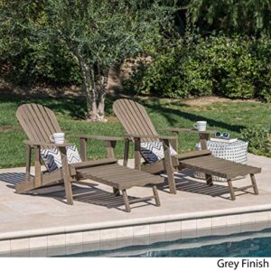 GDFStudio Halley Outdoor Reclining Wood Adirondack Chair with Footrest (2, Grey)