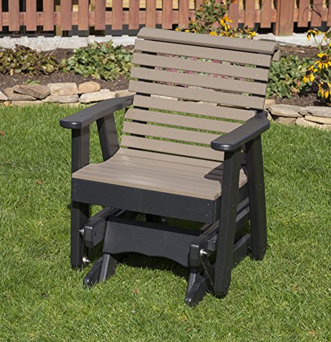 Ecommersify Inc Weathered Wood-Poly Lumber Roll Back 2 Feet Glider Everlasting - Made in USA - Amish Crafted