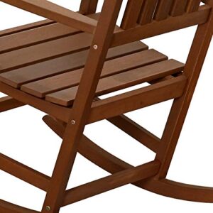 FURINNO Tioman Hardwood Patio Furniture Rocking Chair in Teak Oil, Natural