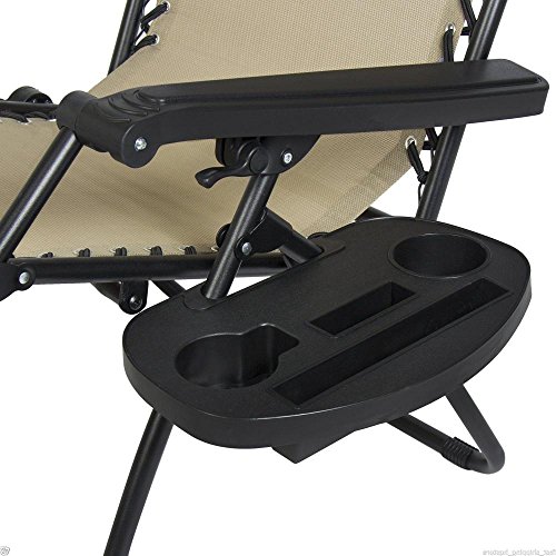 Zero Gravity Chair Lounge Patio Chairs Outdoor with Canopy Cup Holder