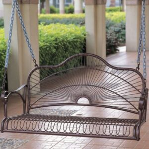 International Caravan Iron Bronze Hanging Porch Swing