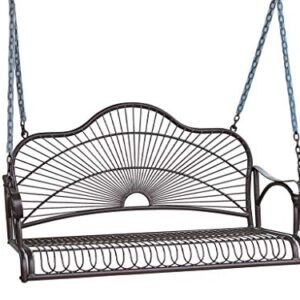 International Caravan Iron Bronze Hanging Porch Swing