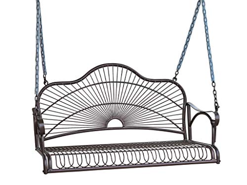 International Caravan Iron Bronze Hanging Porch Swing