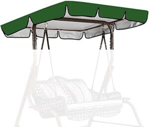 xyqsby swing chair canopy replacement 2&3 seater, garden swing canopy replacement waterproof, outdoor garden chair awning cover (color : dark green, size : 190x132x15cm)