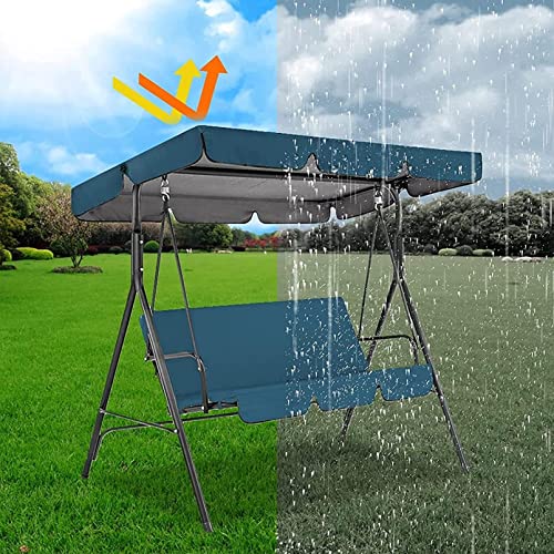 XYQSBY Swing Chair Canopy Seat Replacement Cover, Garden Swing Chair Canopy Replacement 2/3 Seater 210D Waterproof/Anti-UV Silver Coated Oxford Cloth (Color : Beige, Size : 195x125x15CM)