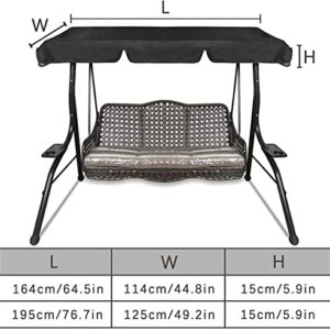 XYQSBY Outdoor Garden Swing Chair Canopy Cover Replacement Waterproof Anti-Uv Patio Swing Chair Seat Top Hammock Roof Cover of 3 Seaters for Sun Shade,Poolside,Red,195x125x15cm