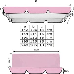XYQSBY Swing Chair Canopy Seat Replacement Cover, Garden Swing Chair Canopy Replacement 2/3 Seater 210D Waterproof/Anti-UV Silver Coated Oxford Cloth (Color : Beige, Size : 195x125x15CM)