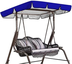 xyqsby swing chair canopy replacement 2/3 seater, canopy for swing seat 210d waterproof+sun shade, garden swing chair canopy top cover for outdoor (color : black, size : 195×125×15cm)