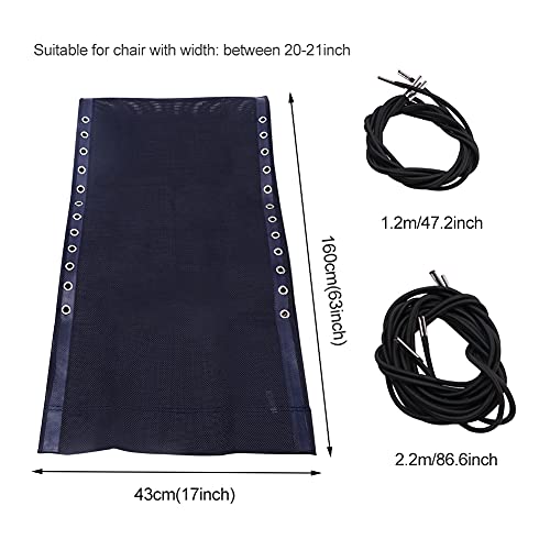 GEZICHTA Ze-ro Gravity Chair Replacement Fabric with 4pcs Rope,Folding Lounge Repair Cloth for Patio Lawn Yard Pool(Blue), free size