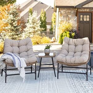 papasan scoop outdoor patio chairs, set of 2 – natural