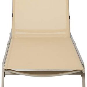 Ostrich Outdoor Princeton 2 Pack Patio Chaise Lounges | Patio Lounge Chairs | Patio Chairs | 5-Position Recliner Adjustable Sunbathing Lounge Chair for Patio, Beach, Yard, Pool, Tan & Taupe