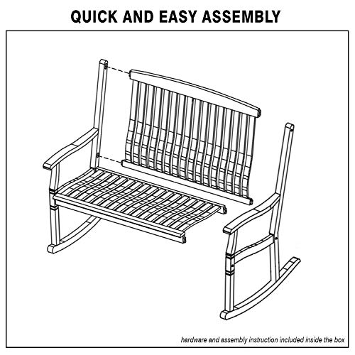 Cambridge Casual Bench Loveseat Rocking Chair, Teak