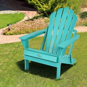 MYAL Outdoor Plastic Adirondack Chairs, Folding Patio Chairs, Lawn Chair, Backyard Furniture for Garden, Beach, Pool, Fire Pit Chairs Seating (Green)