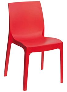 igap rome stackable patio dining chair – red – 2 piece set – heavy duty plastic – made of recycled materials – euro design