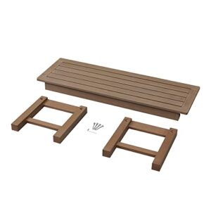 Psilvam Knight Bench, Two Person Outdoor Poly Lumber Patio Backless Bench, Weatherproof Garden Bench That Never Rot and Fade, Suit for Garden, Porch and Park (Brown)