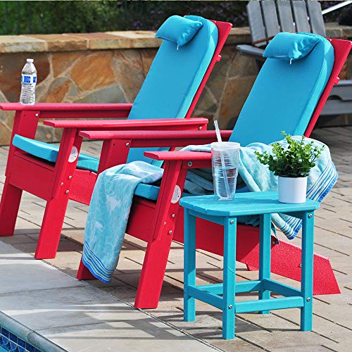 ResinTeak Adirondack Chairs Set of 2, Outdoor Patio Furniture for Fire Pit, Yard, and Deck, Poly Lumber Finish, Modern Collection (Red)