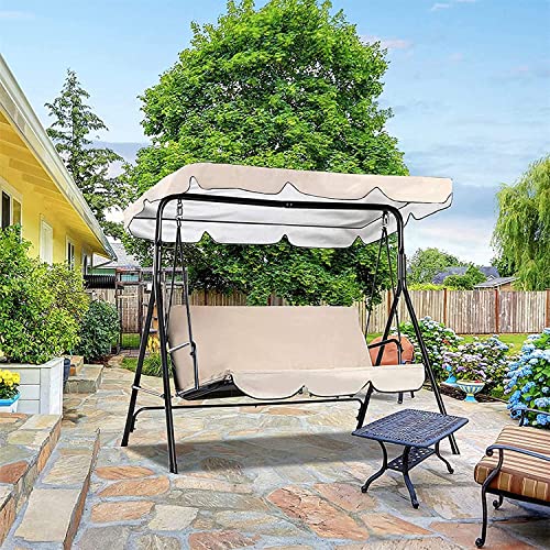 Outdoor Porch Swing Canopy Waterproof Top Cover Set, 2 & 3 Seater Garden Porch Seat Furniture Sun Shade Patio Swing Hammock Top Sunproof Cover for Garden, Poolside, Balcony (Red)