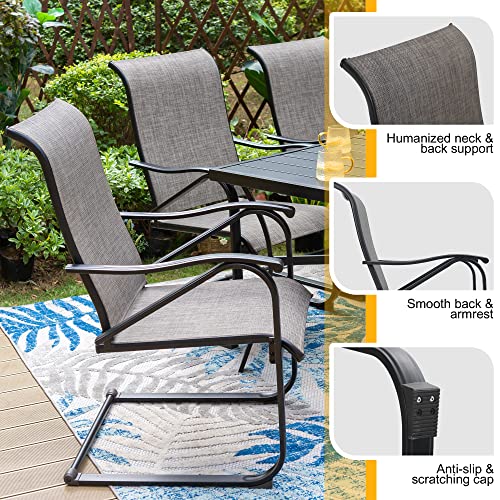 Sophia & William Patio Dining Chairs 2 Pieces C Spring Motion Chairs Patio Chairs Set of 2 Support 300lbs Outdoor Furniture for Lawn Garden Balcony Pool Backyard Weather Resistant