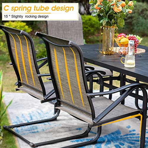 Sophia & William Patio Dining Chairs 2 Pieces C Spring Motion Chairs Patio Chairs Set of 2 Support 300lbs Outdoor Furniture for Lawn Garden Balcony Pool Backyard Weather Resistant