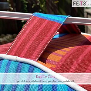 Outdoor Inflatable Ottoman Red Round 21x9 Inch Stripe Pattern Patio Foot Stools and Ottomans Portable Footrest