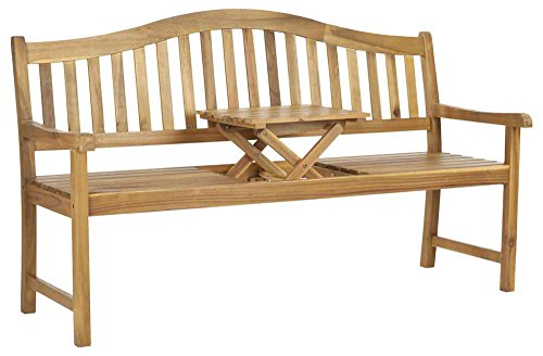 Safavieh Outdoor Collection Mischa Natural Brown Bench