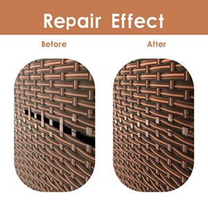 HANKRSSTOP 459 FT Wicker Repair Material,Gradient Brown Coffee Synthetic Rattan Repair Material with Premium New Materials Wicker Repair Kit for Rattan Chair Sofa and Storage Basket Replacement.