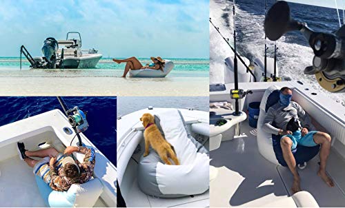 JoyBean Outdoor Bean Bag Chair - Water Resistant Marine Vinyl Ideal for Yacht Boat Pool Patio Garden Marine - Lawn Chair - Patio Furniture - for Adults Teens Kids (Medium, Carolina Blue)