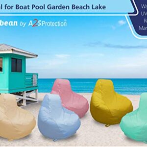 JoyBean Outdoor Bean Bag Chair - Water Resistant Marine Vinyl Ideal for Yacht Boat Pool Patio Garden Marine - Lawn Chair - Patio Furniture - for Adults Teens Kids (Medium, Carolina Blue)