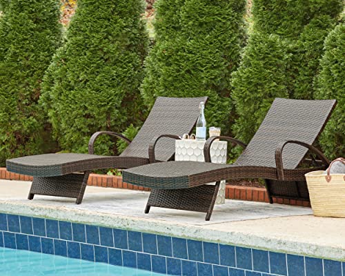 Signature Design by Ashley Kantana Chaise Lounge Set of 2, Brown