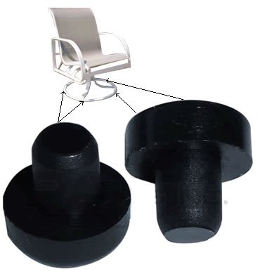 1/2" Nylon Stem Bumper | Black | for Patio Swivel Chairs | Pack of: 25