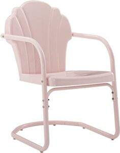 crosley furniture co1029-pi tulip retro outdoor metal 2-piece armchair set, pastel pink gloss