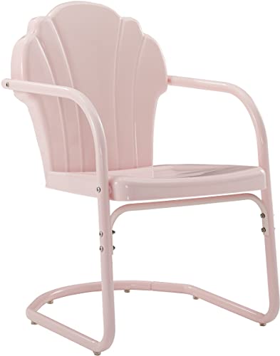 Crosley Furniture CO1029-PI Tulip Retro Outdoor Metal 2-Piece Armchair Set, Pastel Pink Gloss