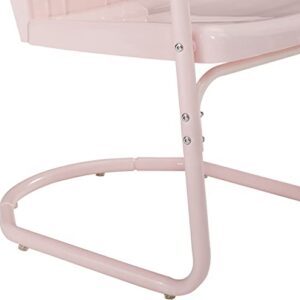 Crosley Furniture CO1029-PI Tulip Retro Outdoor Metal 2-Piece Armchair Set, Pastel Pink Gloss