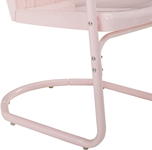 Crosley Furniture CO1029-PI Tulip Retro Outdoor Metal 2-Piece Armchair Set, Pastel Pink Gloss