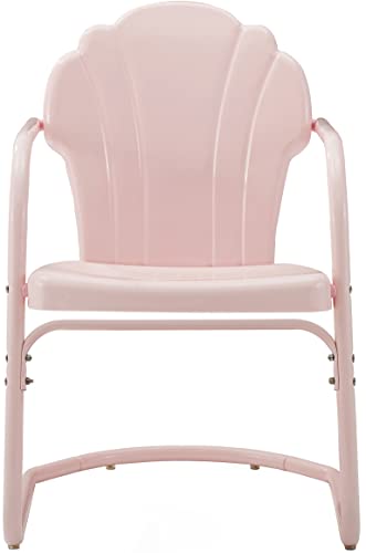 Crosley Furniture CO1029-PI Tulip Retro Outdoor Metal 2-Piece Armchair Set, Pastel Pink Gloss