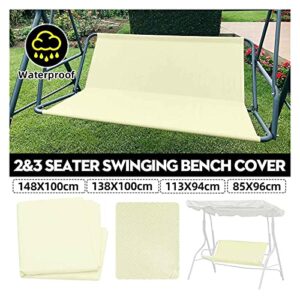 LFOZ 2/3 Seat Waterproof Swing Cover Chair Bench Replacement Patio Garden Outdoor Waterproof UV Resistant Swing Seat Furniture Cover (Color : 148x100cm)