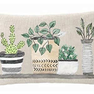 ASTIHN Quote Cactus Succulent Plants Potted Plants Cotton Linen Throw Pillow Cover Cushion Case Home Office Decorative Rectangle 12 X 20 inches