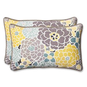 pillow perfect outdoor/indoor lois vapor lumbar pillows, 2 count (pack of 1), blue