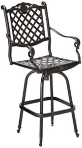 christopher knight home avon outdoor cast aluminum bar stool, shiny copper