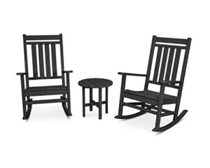 polywood® estate 3-piece rocking chair set, black