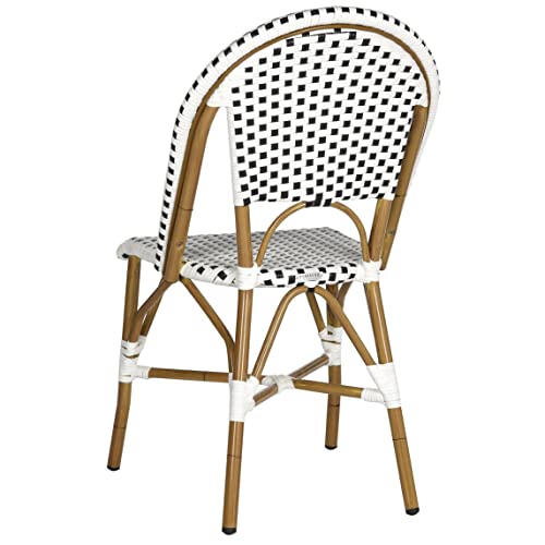 Safavieh Home Collection Hooper Indoor-Outdoor Stacking Side Chairs | Black & White | Set of 2