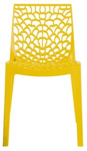 upon gruvyer indoor outdoor dining chairs, from italy, stackable, strong – brilliant yellow (2 chairs)