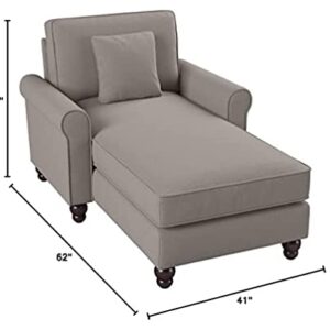 Bush Furniture Hudson Chaise Lounge with Arms, Beige Herringbone