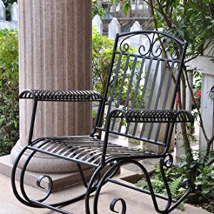 International Caravan Iron Scroll Patio Rocker