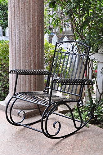 International Caravan Iron Scroll Patio Rocker