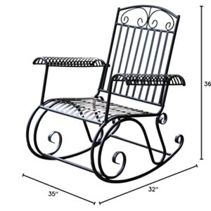 International Caravan Iron Scroll Patio Rocker