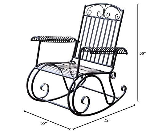 International Caravan Iron Scroll Patio Rocker